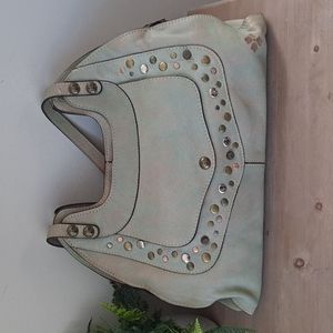 Patricia Nash Ergo Satchel Distressed Denim